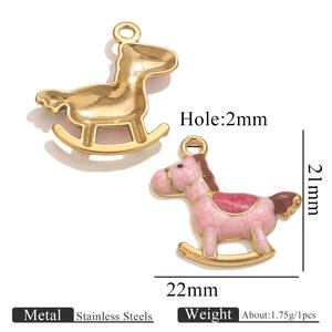 1 Piece DIY Hobbyhorse Stainless Steel Waterproof Women's Pendants h5