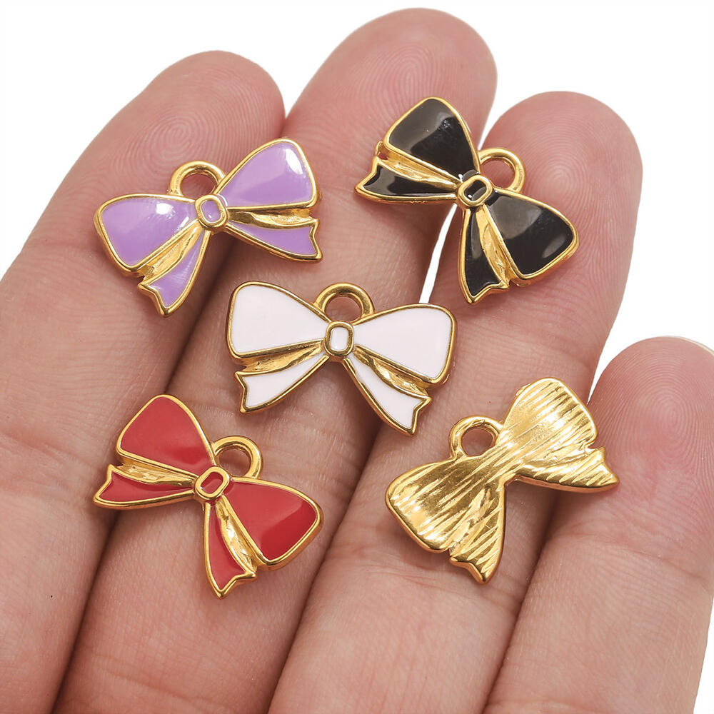 1 Piece DIY Bow Knot Stainless Steel Waterproof Women's Pendants Picture5