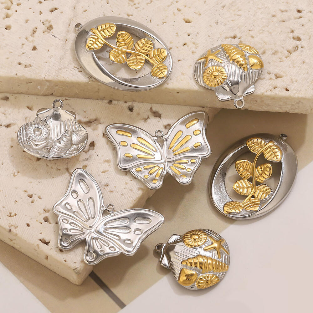 1 Piece Luxurious Series Butterfly Stainless Steel Waterproof Women's Pendants Picture3