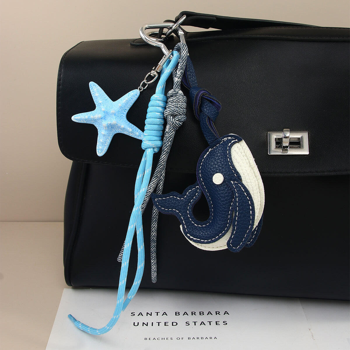 Pendentif de sac en PU, léger, luxueux et mignon, petite baleine