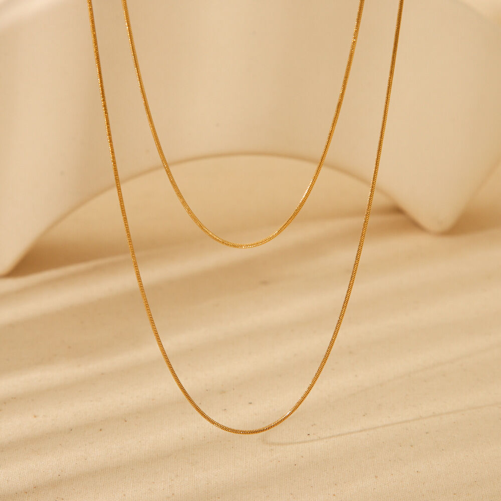 Simple and Versatile Double-layer Stainless Steel Waterproof Women's Necklace h5 Picture2