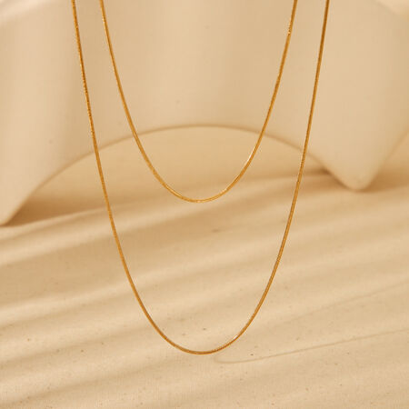 Simple and Versatile Double-layer Stainless Steel Waterproof Women's Necklace 2