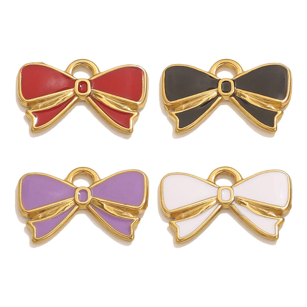 1 Piece DIY Bow Knot Stainless Steel Waterproof Women's Pendants Picture2