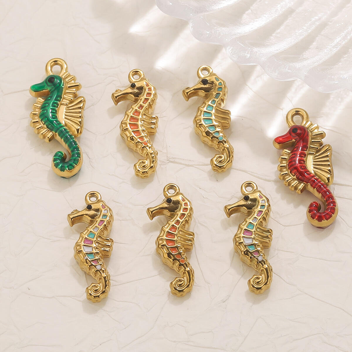 1 Piece Sea Horse Stainless Steel Waterproof Gold Color Women's Pendants