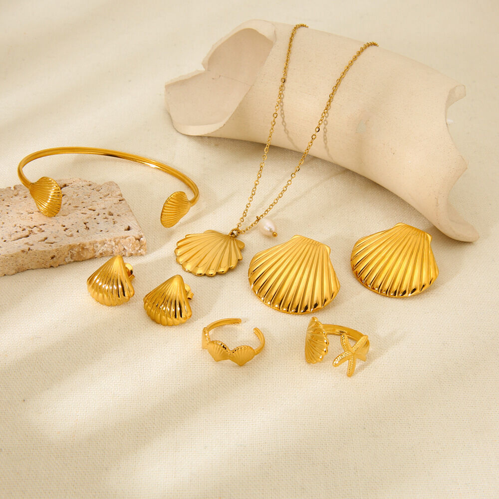 Romantic Series Vacation Turtle Stainless Steel Waterproof   Gold Color  Jewelry Sets