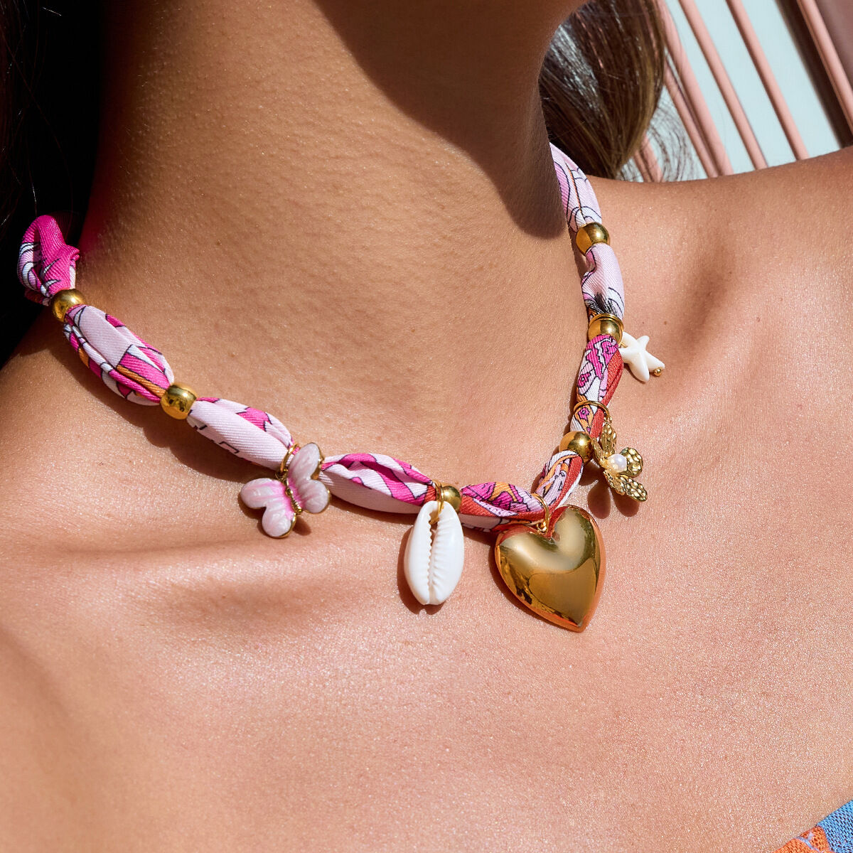 1 Piece Tropical Style Stainless Steel Waterproof Gold Color Women's Pendant Necklaces 2