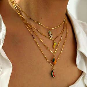 1 Piece Fruit Stainless Steel Waterproof Gold Color Pendant Necklace h5 Picture3