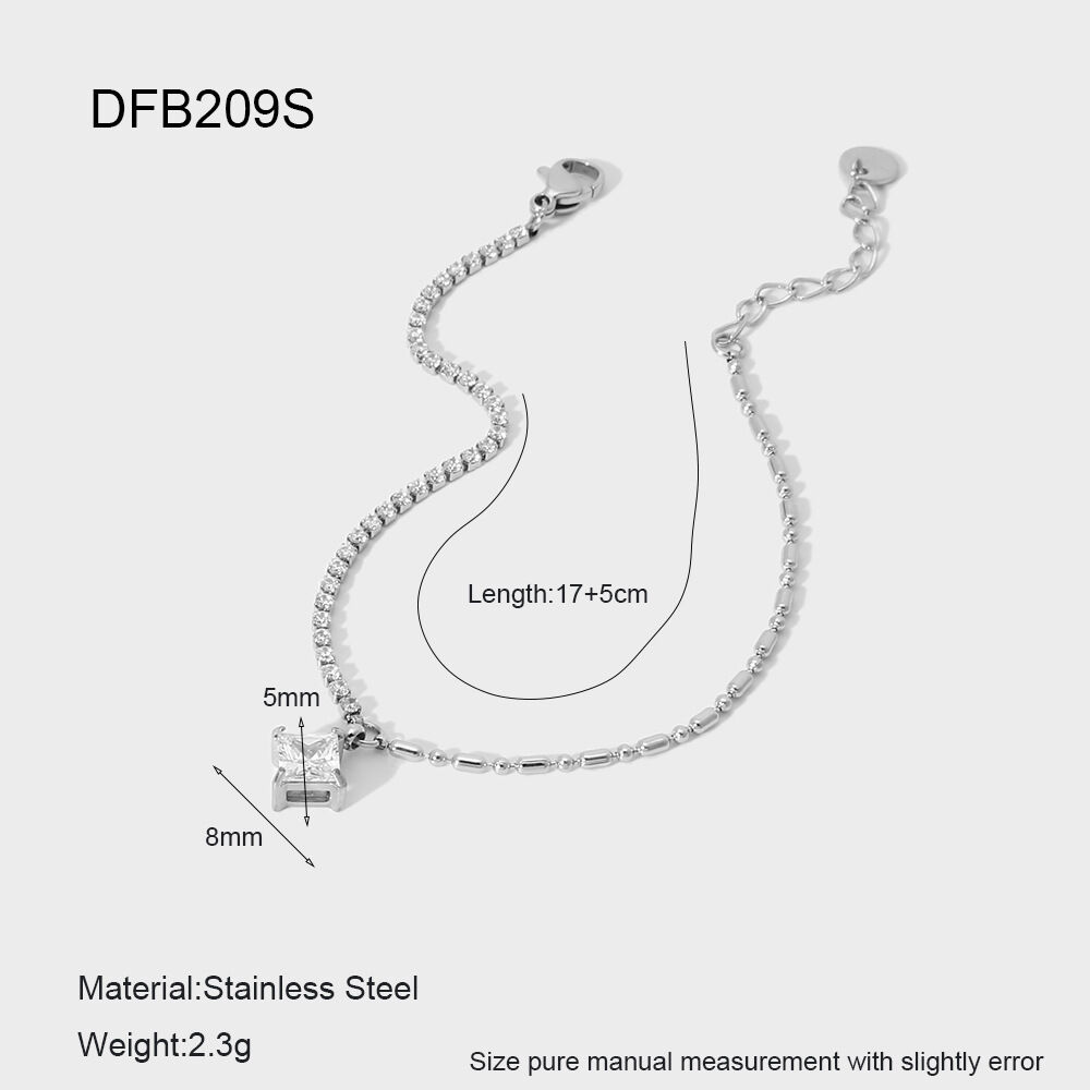 Simple Series Daily Geometric Stainless Steel Waterproof Women's Chain Bracelets h5 