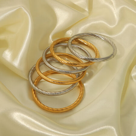 1 Piece Stainless Steel Waterproof Gold Color Bangle 2