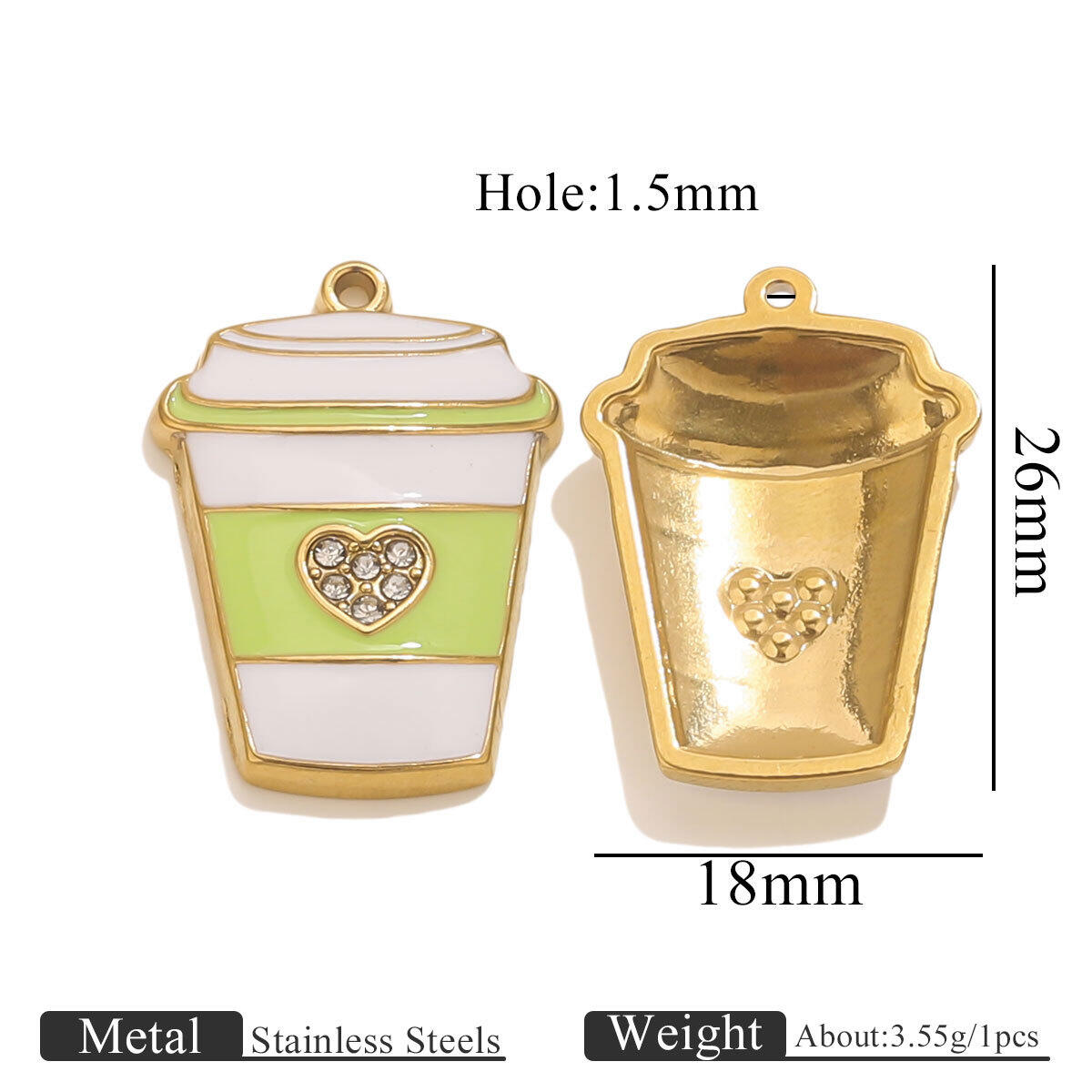 Gold Oil Drop Pendant-Green Cup Picture3