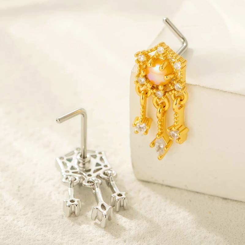 1 pezzo delicato piercing al naso da donna in zircone color rame oro 2