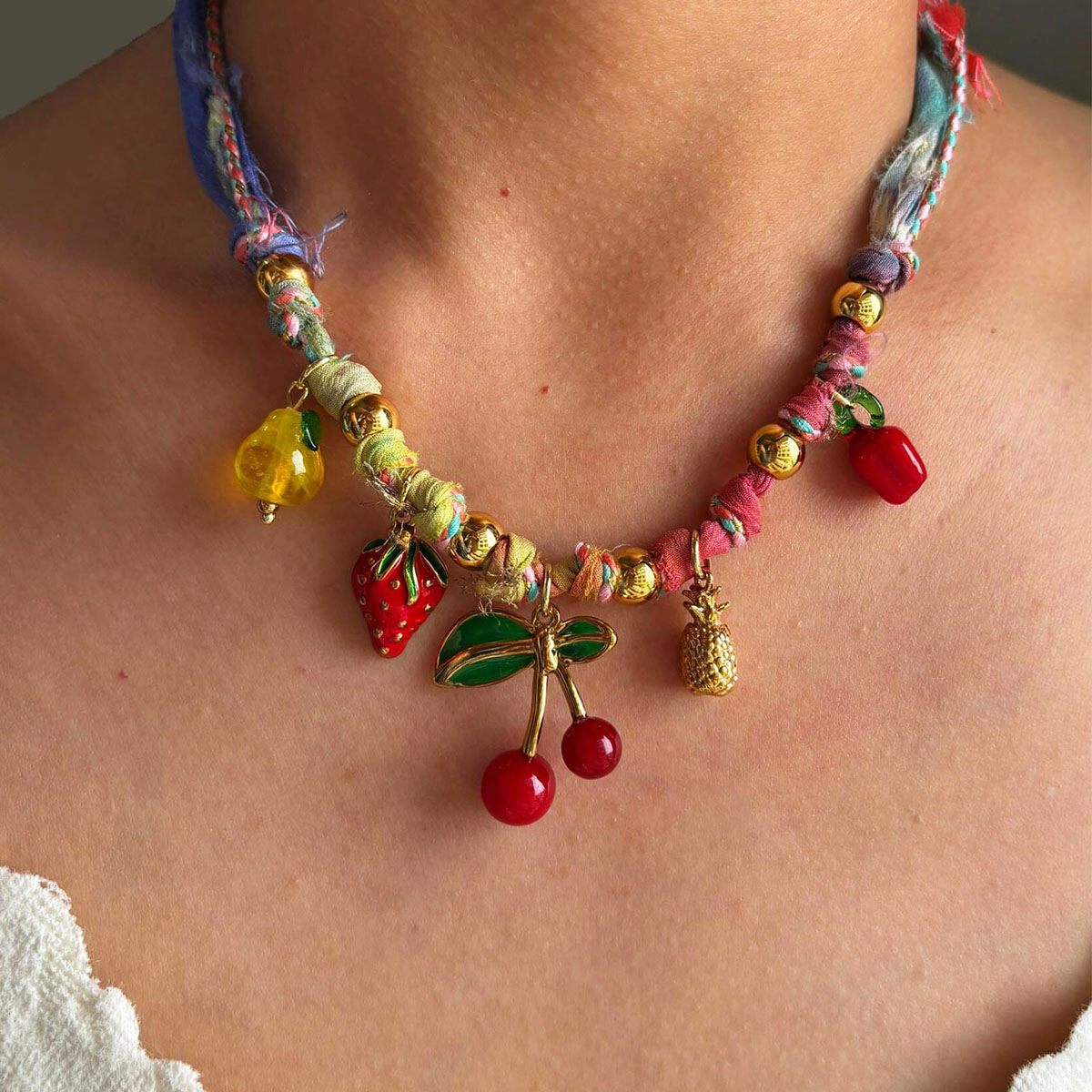 Collana con ciondolo a forma di frutta, 1 pezzo Immagine2
