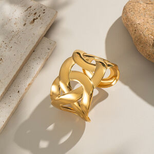1 Piece Stainless Steel Waterproof Gold Color Cuff Bracelet h5 Picture3