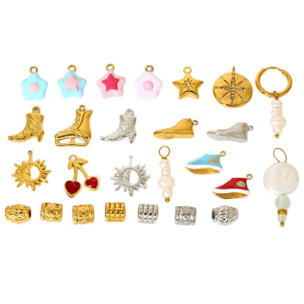 1 Pair Simple Series Daily Star Stainless Steel Waterproof Gold Color Unisex Pendants Picture5