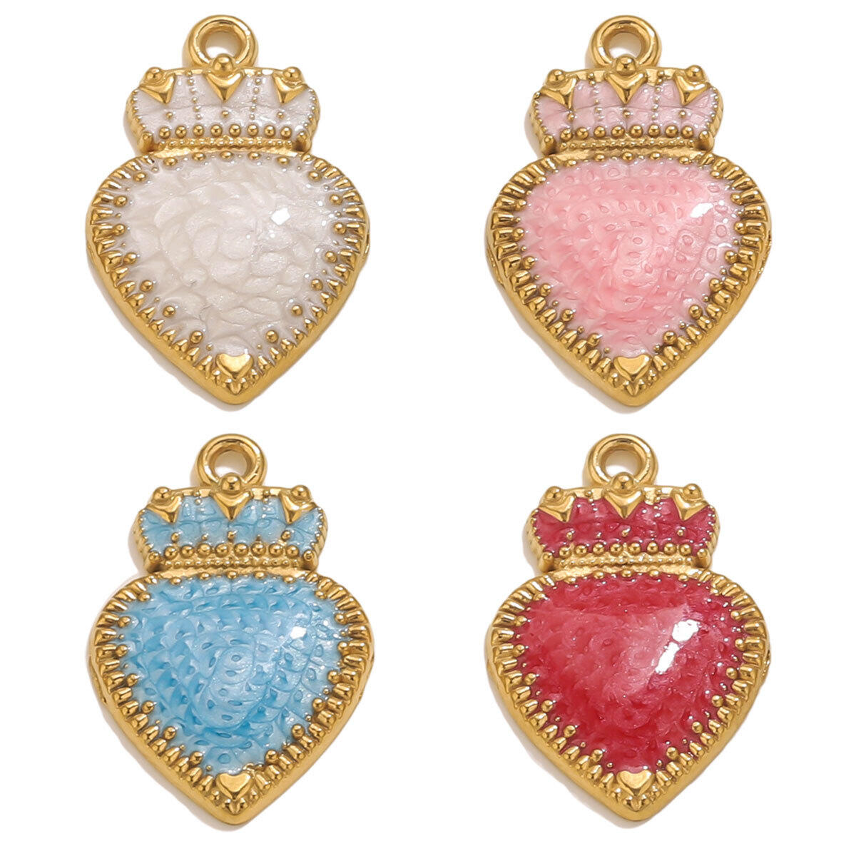 1 Piece DIY Crown Heart Stainless Steel Waterproof Women's Pendants Picture5
