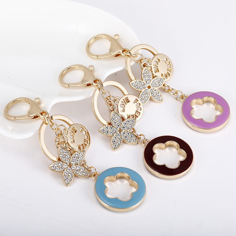 1 Piece Flower Alloy Keychain