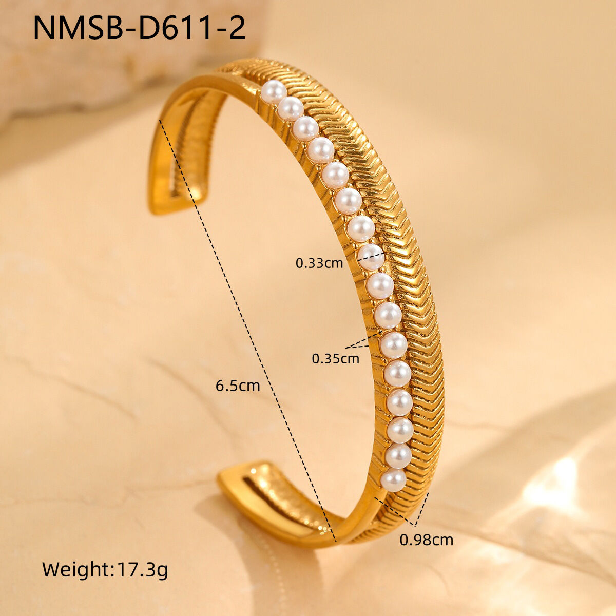 Luxurious Series Daily Geometric Stainless Steel Waterproof Gold Color Women's Cuff Bracelets h5 
