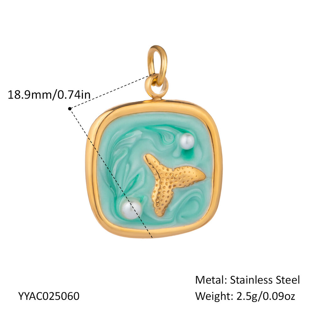 1 Piece Oceanic Stainless Steel Waterproof Gold Color DIY Pendant