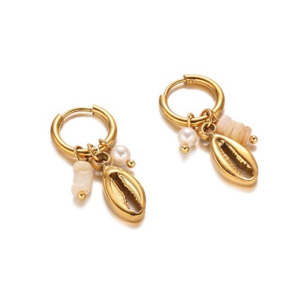 1 Pair Oceanic Stainless Steel Waterproof Gold Color DIY Drop Earrings