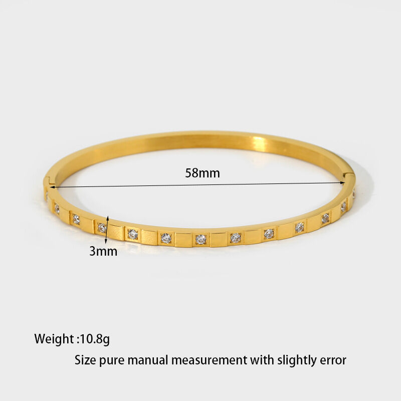 Bracelets pour femme en acier inoxydable couleur or, série Simple, motif géométrique classique h5 