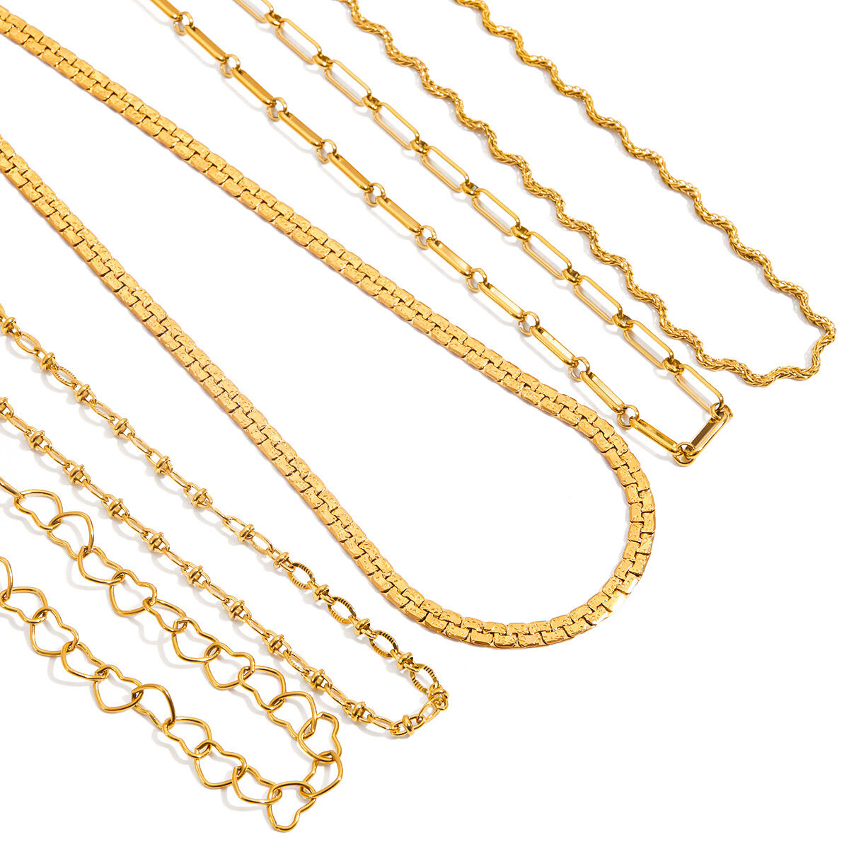 1 Piece Simple Series Classic Twist Stainless Steel Waterproof Gold Color Women's Chain Necklaces h5 Picture8