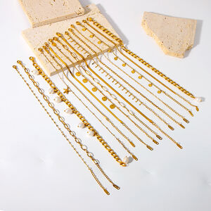 1 Piece Stainless Steel Waterproof Gold Color Anklets h5 Picture4