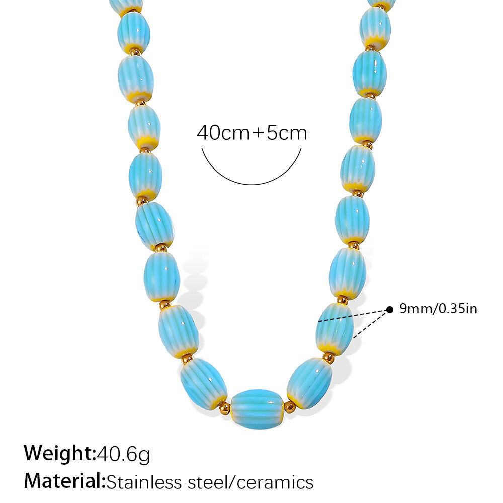 Xl586Beg Ceramic Gold Necklace Picture2