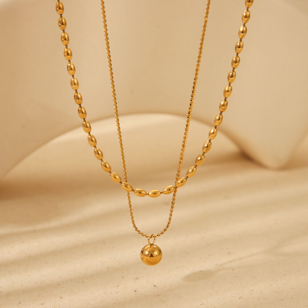 1 Pair Simple Series Daily Geometric Stainless Steel Waterproof  Women's Layered Necklaces