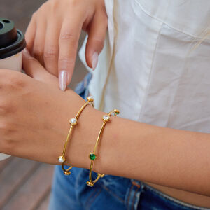 1 Piece Classic Series Retro Geometric Stainless Steel Waterproof Gold Color Women's Bangles h5 Picture4