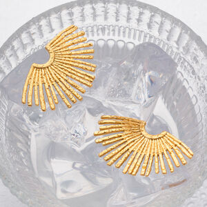 1 paire de boucles d'oreilles puces Daily Sun pour femmes, en acier inoxydable étanche, couleur or. h5 Image7