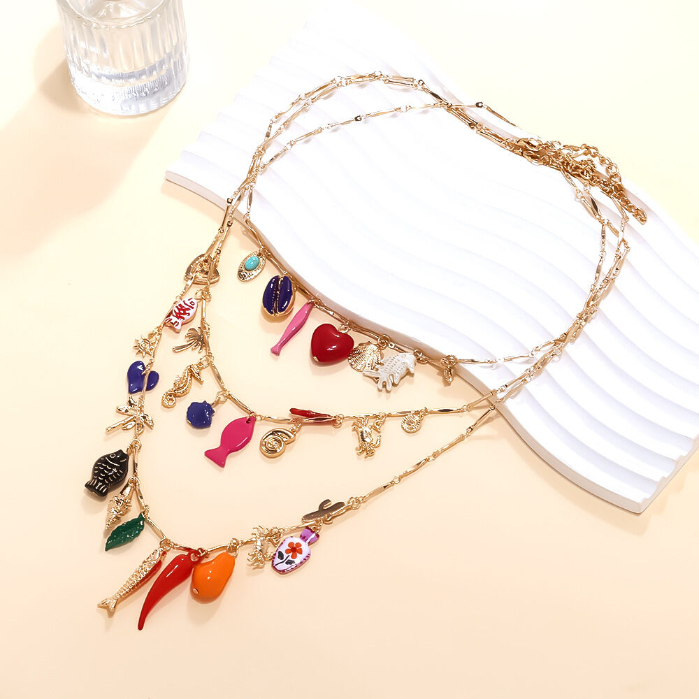 1 Set Oceanic Alloy Layered Necklace Picture4