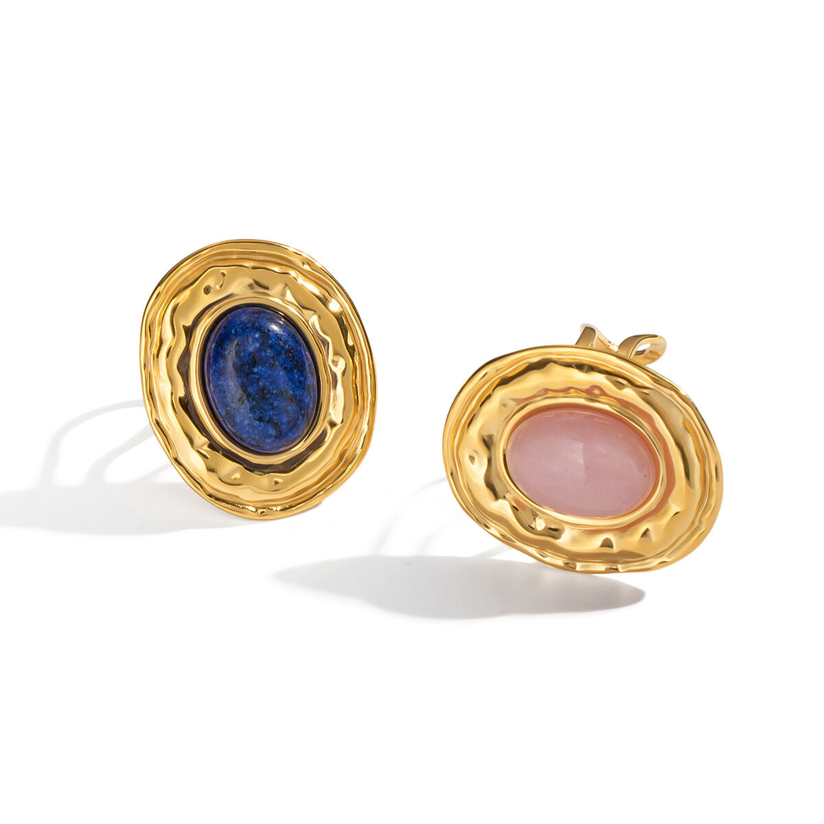 1 Piece Stainless Steel Waterproof Gold Color Natural Stone Ring Picture5