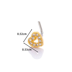 1 Piece Copper Gold Color Zircon Nose Stud h5 Picture2