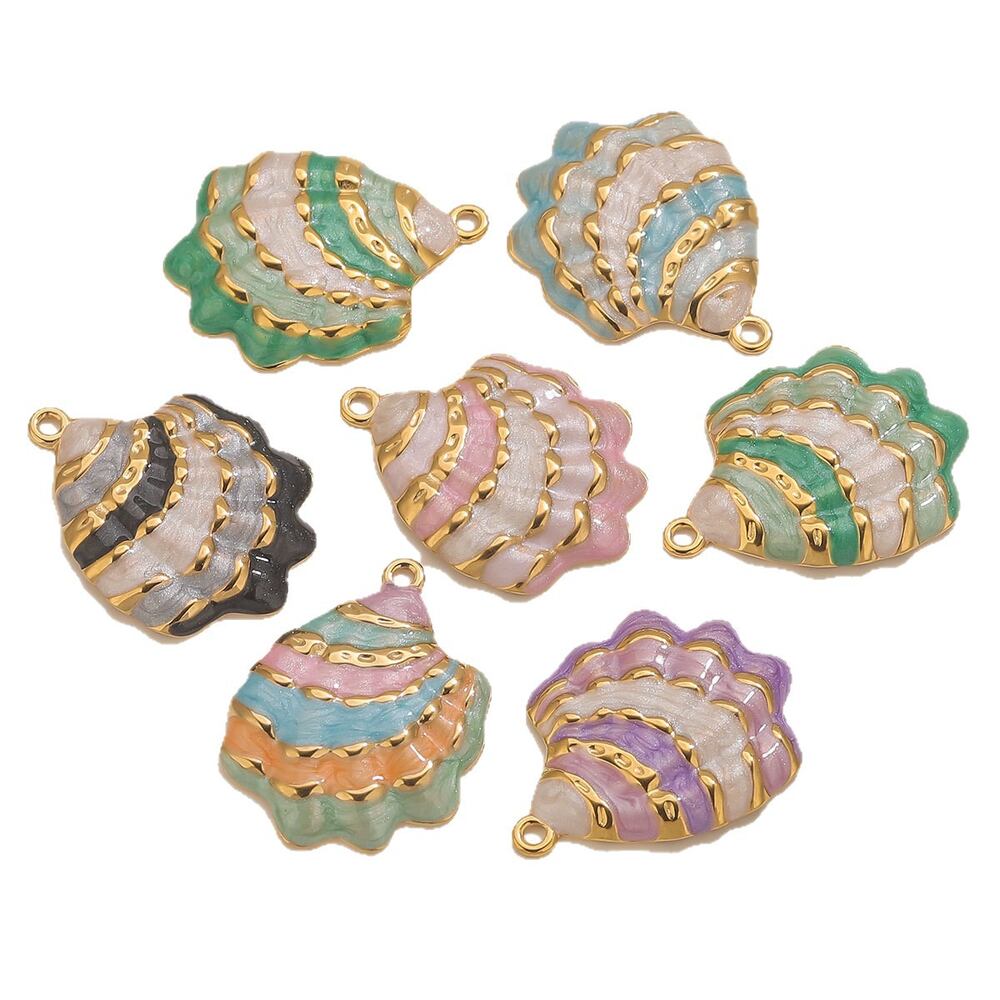 1 Piece Sophisticated Shell Stainless Steel Waterproof Gold Color Women's Pendants h5Picture5