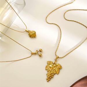 1 Piece Fruit Stainless Steel Waterproof Gold Color Pendant Necklace h5 Picture4