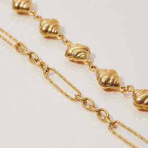1 Stück Einfaches Croissant-Armband aus Edelstahl, wasserdicht, goldfarben, für Damen h5 Bild8