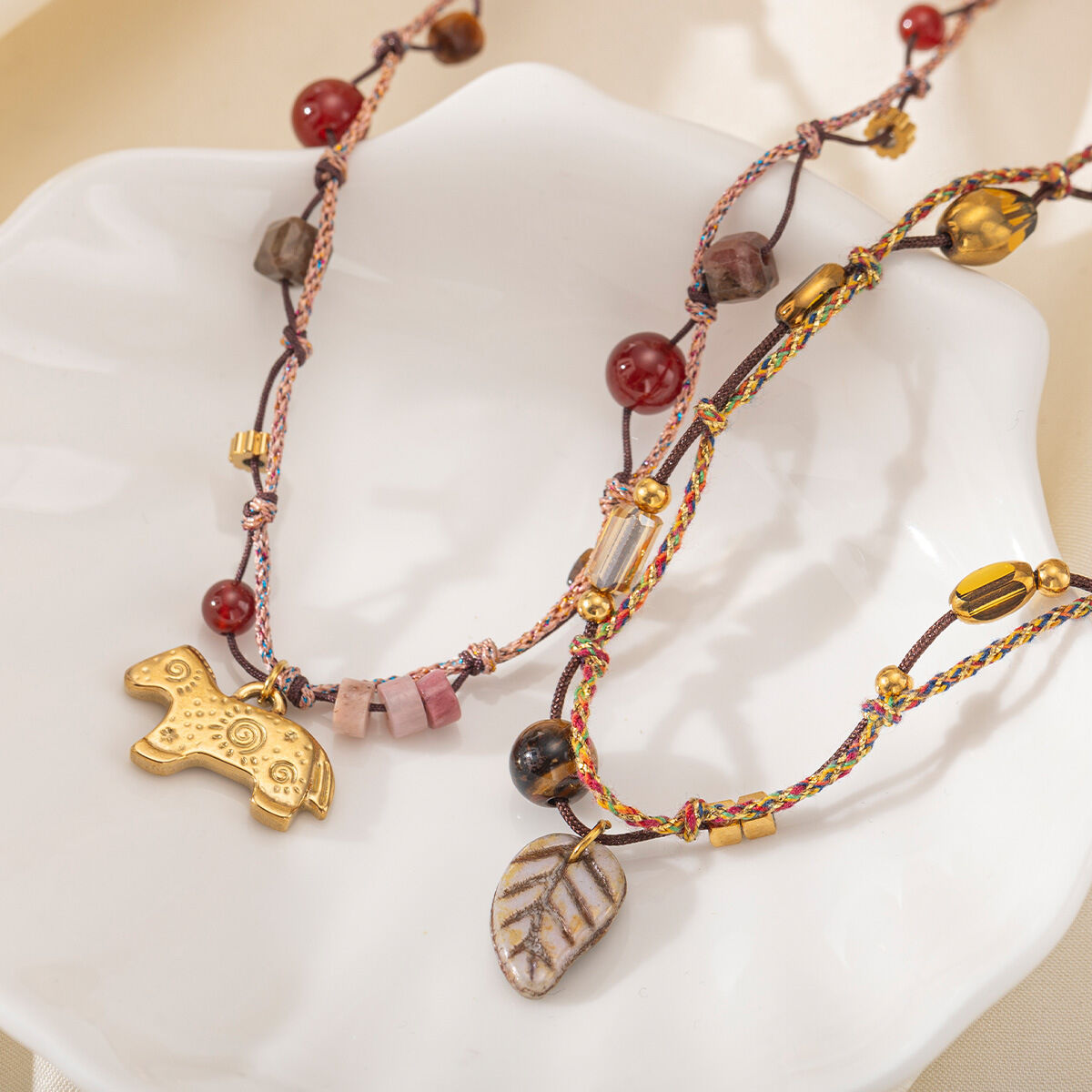 Collana con ciondolo in pietre naturali da 1 pezzo h5 Immagine2