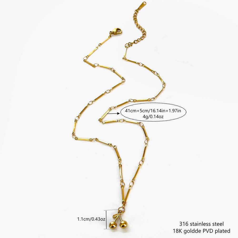 1 Piece Fruit Stainless Steel Waterproof Gold Color Pendant Necklace