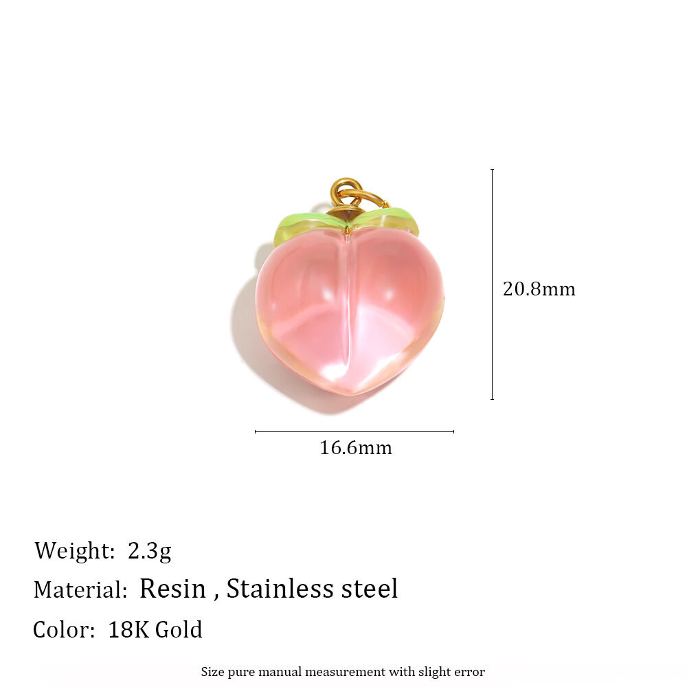 Resin Peach Pendant - Gold Picture4