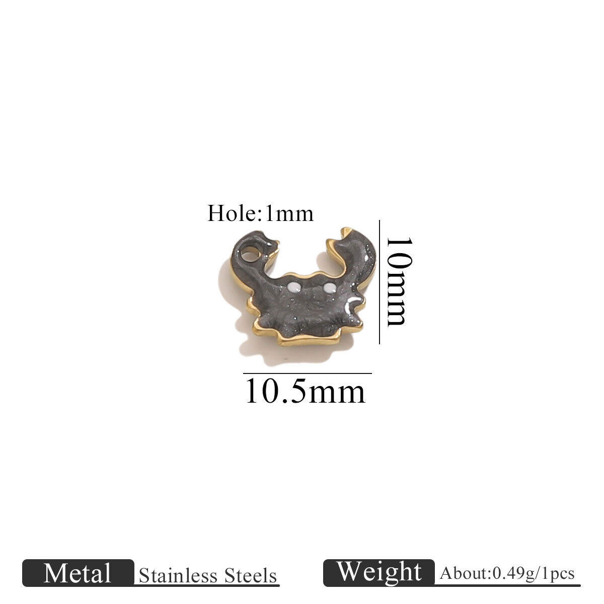 Gold Double-Sided Oil Drop Pendant - Crab Black Picture25