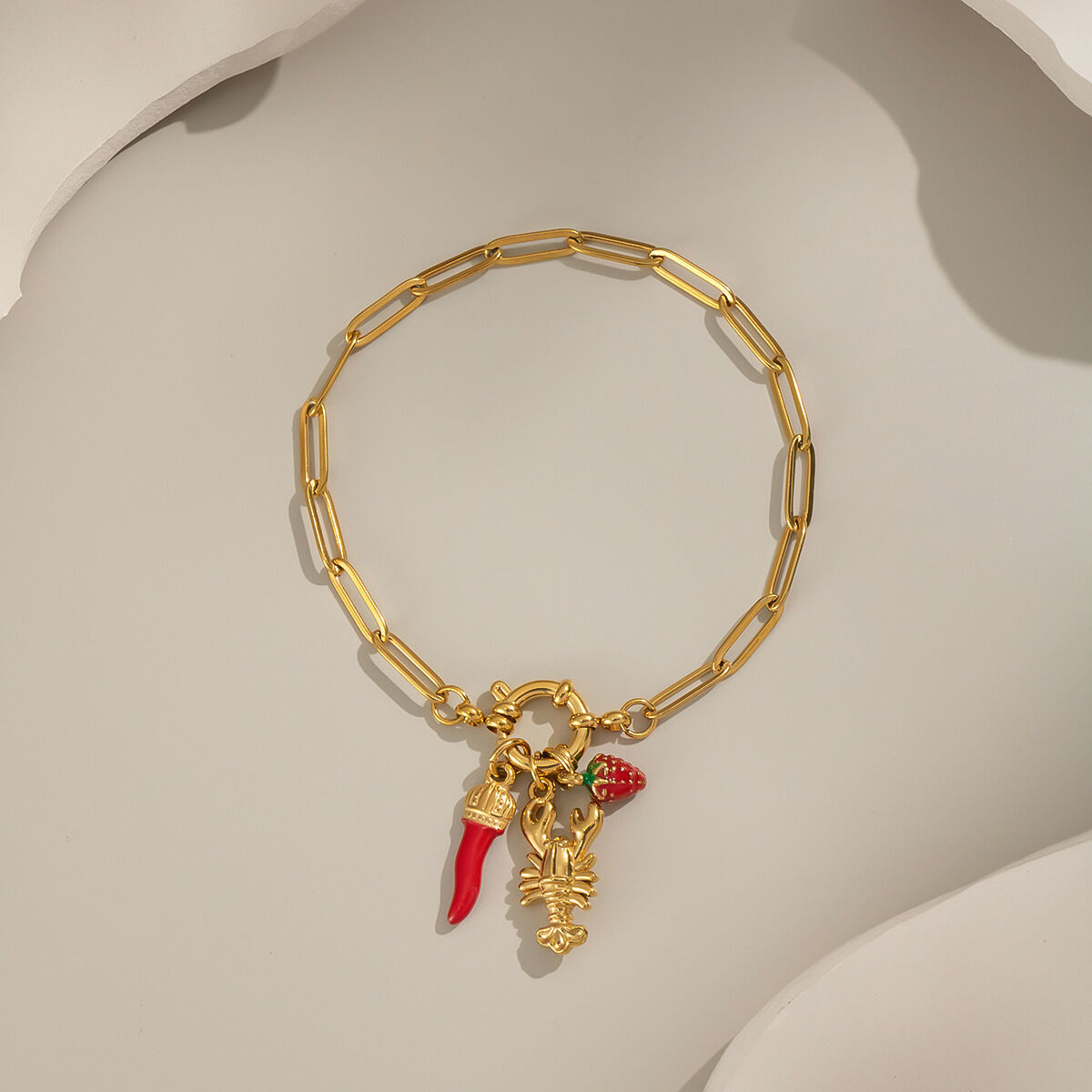 1 Piece Lobster Stainless Steel Waterproof Charm Bracelet