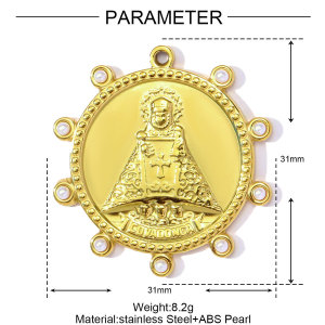 1 Piece Romantic Series Diy Heart Stainless Steel Waterproof Gold Color Women's Pendants h5 Picture2