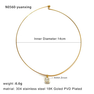 1 Piece Simple Stainless Steel Waterproof Gold Color Pendant Necklace h5 Picture2