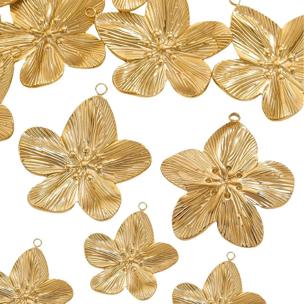 1 Piece DIY Flower Stainless Steel Waterproof Women's Pendants h5Picture4