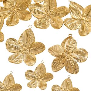 1 Piece DIY Flower Stainless Steel Waterproof Women's Pendants h5 Picture4