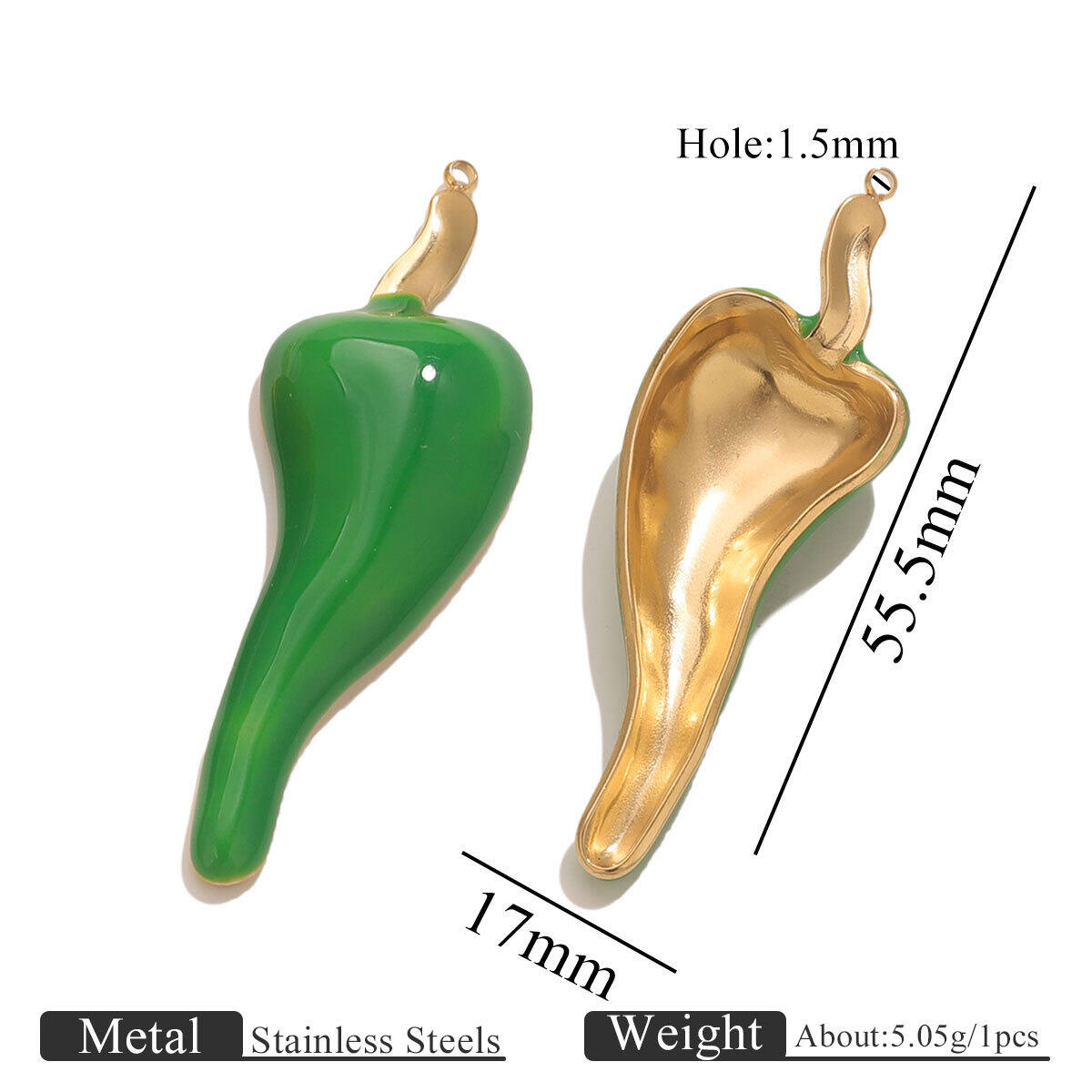 1 Piece DIY Pepper Stainless Steel Waterproof Women's Pendants 