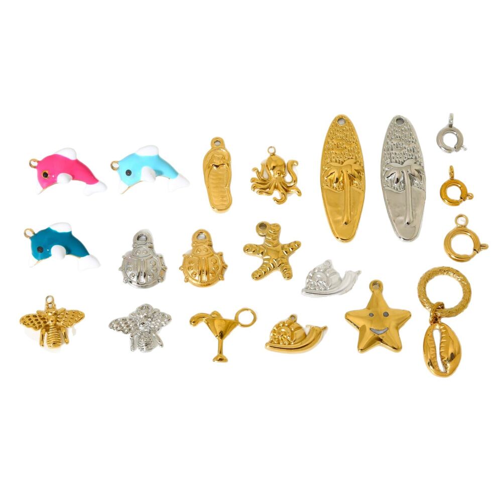 1 Pair Simple Series Daily Turtle Stainless Steel Waterproof Gold Color Unisex Pendants Picture5