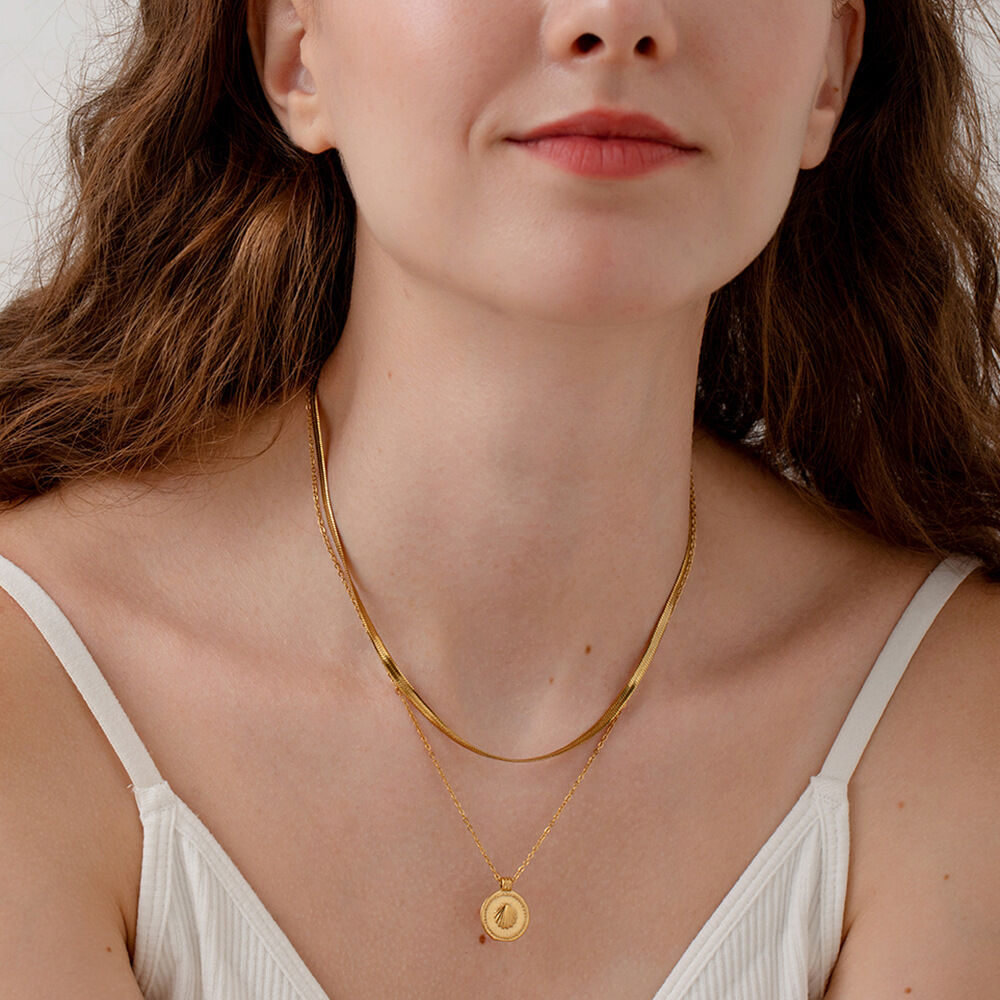 Classic Series Retro Turtle Stainless Steel Waterproof  Gold Color Zircon Unisex Pendant Necklaces
