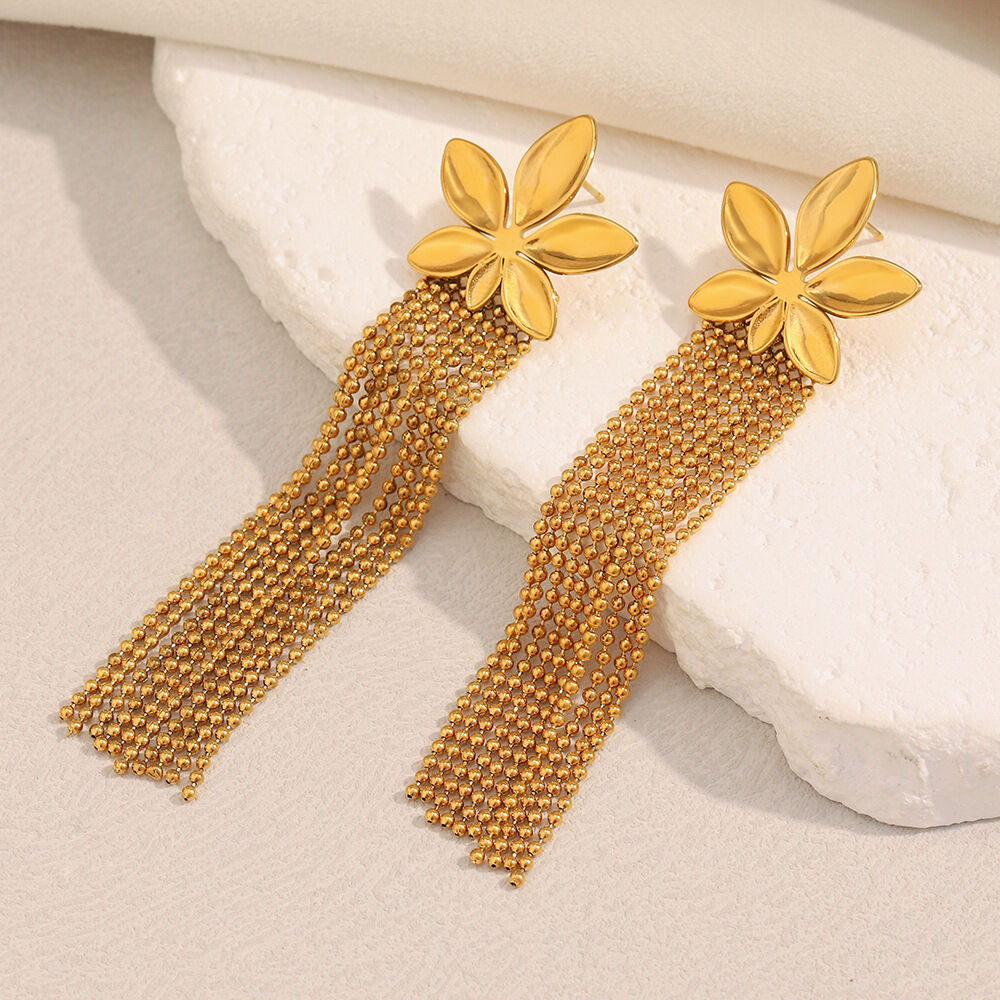 1 Pair Flower Tassels Women's Dangle Earrings Picture2