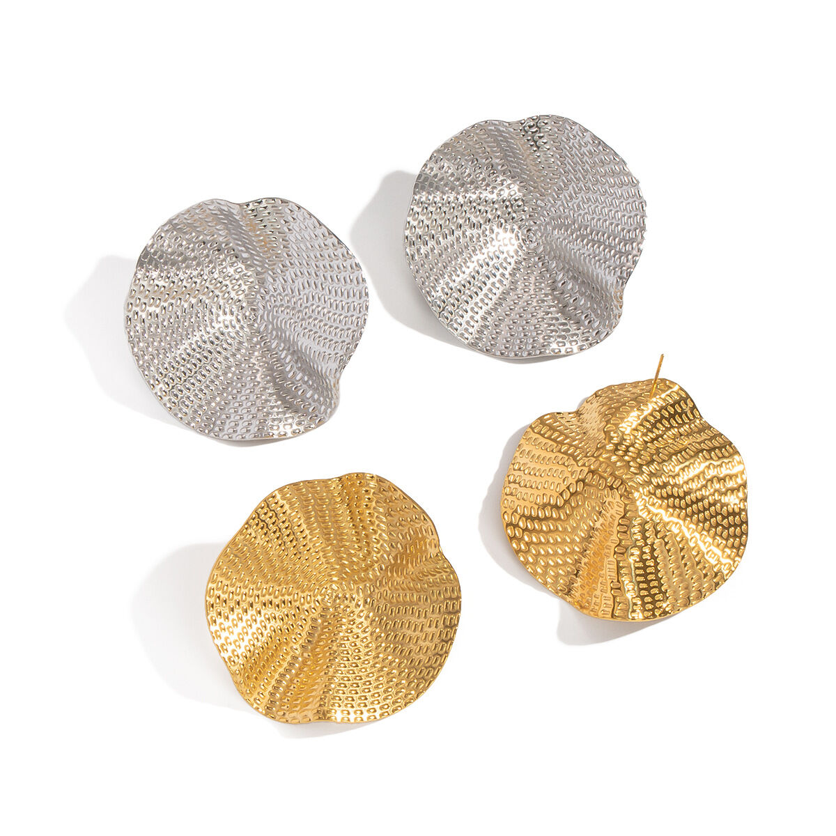 1 Pair Retro Stainless Steel Waterproof Gold Color Stud Earrings Picture5